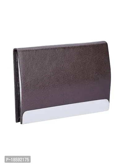 Designer Brown Artificial Leather Textured Card Holder For Men-thumb3