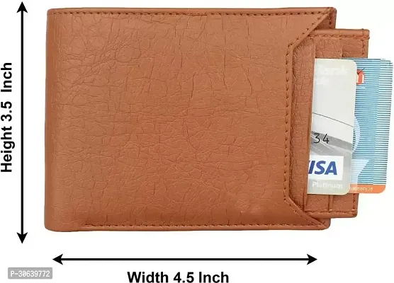 Designer Brown Artificial Leather Two Fold Wallet For Men-thumb2