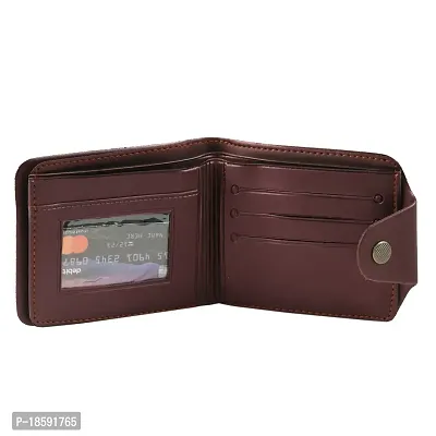 Designer Brown Artificial Leather Solid Two Fold Wallet For Men-thumb5