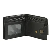 Designer Black Artificial Leather Solid Two Fold Wallet For Men-thumb2