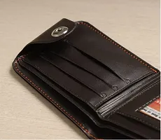 Designer Brown Rexine Two Fold Wallet For Men-thumb2