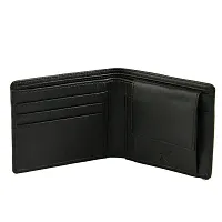 Designer Black Artificial Leather Two Fold Wallet For Men-thumb2