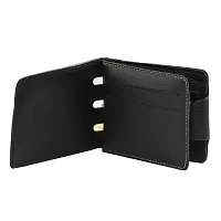 Designer Black Artificial Leather Solid Two Fold Wallet For Men-thumb3