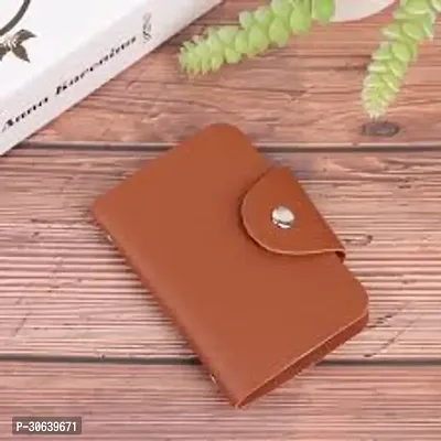 Designer Brown Rexine Card Holder For Men-thumb2