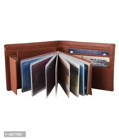 Stylish Brown Artificial Leather Wallet for Men-thumb0