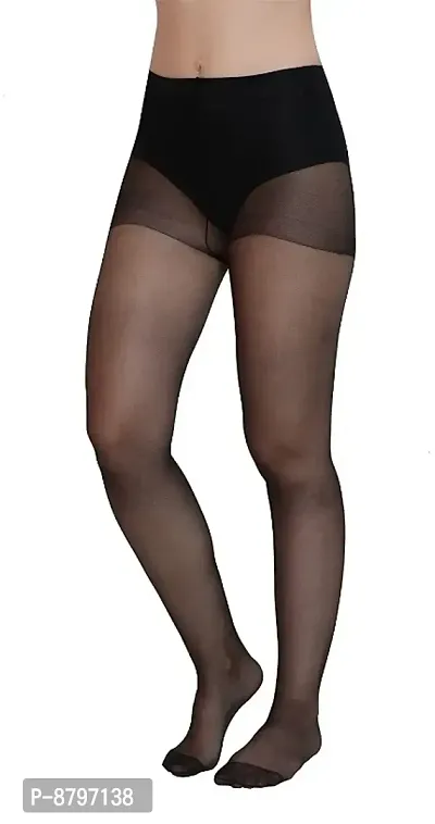 Black Women Opaque Nylon Pantyhose Stockings-thumb0