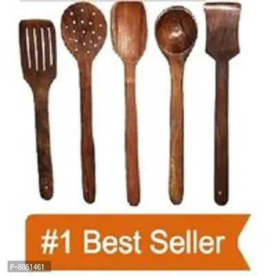 10 Inches Set Of 5 Wooden Cooking And Serving Tools-thumb0