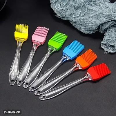 Set of 6 Kitchen Silicon Flat Pastry Brush Silicon Oil Cooking Brush