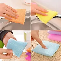 Set of (6) Glitter Non-Scratch Multi Colour Kitchen Utensil Scrubber Pad, Multi-Use  Foam Pad Sponge Scourer for Dish, Utensils All Type Washing, Heavy Duty Standard-thumb2