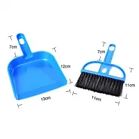 3 Pcs Pack Mini Cleaning Brush Small Broom Dustpans Set Desktop Sweeper Supadi with Brush for Home Cleaning (Multi Color)-thumb1