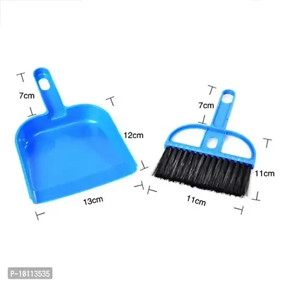 3 Pcs Pack Mini Cleaning Brush Small Broom Dustpans Set Desktop Sweeper Supadi with Brush for Home Cleaning (Multi Color)-thumb2
