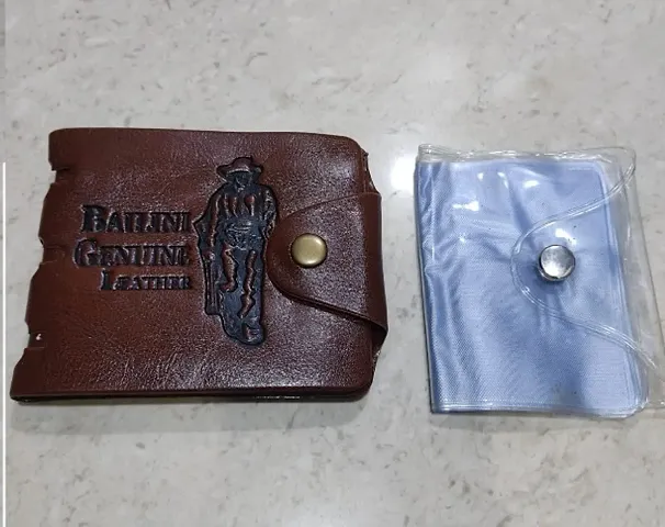 Elegant Combo Of PU Wallet With Card Holder For Men