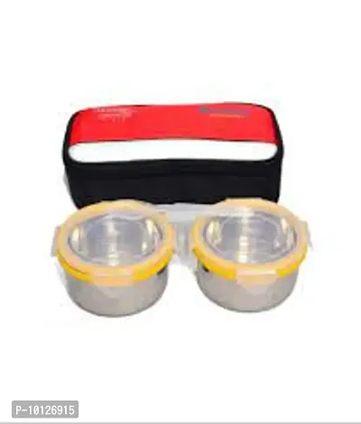 2 Lock Stainless Steel Lunch Box Tiffin Containers with  lids 1 Insulated Bag