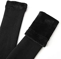 Black Women Men Warm Over Knee Winter Fleece Fur Leg Warmer-thumb1