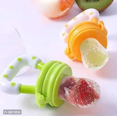 1 piece Food/Fruit Nibbler, Pacifier, Feeder, Teether for Infant Baby | Quick  Easy to fill Soft Silicone Mesh with Tiny  Uniform Holes | BPA Free, Ergonomic, Small  Light Profile,-thumb3
