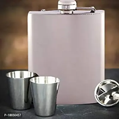Best Valentine gift Stainless Steel Hip Flasks, Liquor or Wine Whiskey Alcohol Drinks Holder Pocket Bottle with Funnel and Two Shots Glasses Gift Set