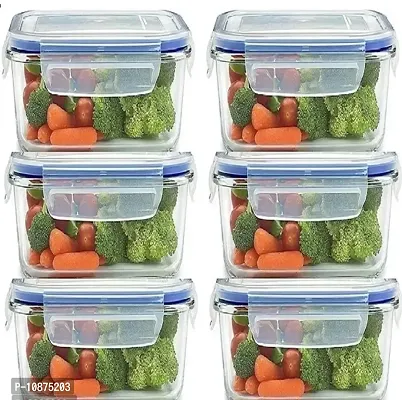 6 pcs  lock containers plastic for storage in Kitchen fridge 500 ML each mix color