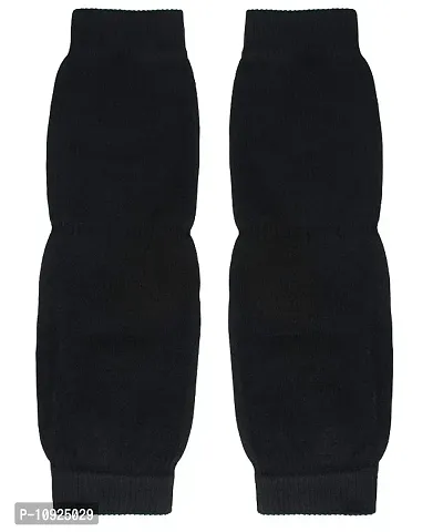 Woolen Leg warmer Knee Covering High quality warm 1 pair Black-thumb0