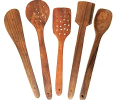 Set of 5 Handmade Wooden Non-Stick Serving and Cooking Spoon Kitchen Tools-thumb2