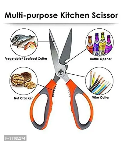 Multipurpose Kitchen Household and Garden Scissor  Multi-Function Stainless Steel Kitchen Scissors with Bottle Opener Scissors -1
