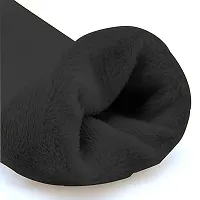 Black  Velvet Fur Soft Leg Warmer Knee Cap pad Cover High Socks for men and women (PACK OF 1 PAIR BLACK)-thumb1