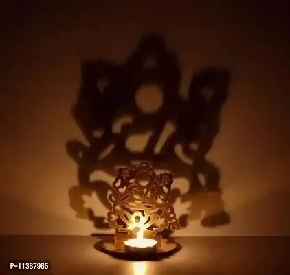 MDF Laxmi Shadow Tealight Holder for Home Decor, Diwali  Festive Decoration