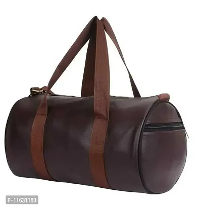 ISG Brown Gym Bag  For Men  Women Faux leather 10 Cms Gym Bag(BROWN GYM BAG_Brown)