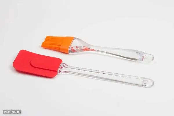 Silicone Brush and Spatula Set, 2-Pieces (Assorted)7 inches Length-thumb0