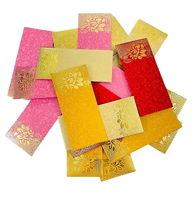 Pack of 100 Paper Printed Envelopes 18cm x 8cm for Wedding, Birthday Shagun Gift Sagan Eidi Milni