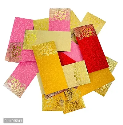 Pack of 75 Paper Printed Envelopes 18cm x 8cm for Wedding, Birthday Shagun Gift Sagan Eidi Milni MIX COLOR DESIGN-thumb0