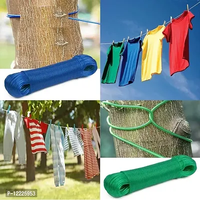 2 Pieces 20 Meter PVC Coated Steel Anti-Rust Wire Rope Washing Line Clothesline Mix color-thumb3