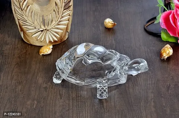 Tortoise for Vastu Glass Kachua Showpiece for Wealth Good Luck