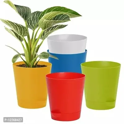 Set of 5 Flower Pot (plant not incuded)4 Inch, Round, SMALL Desktop flower pot-thumb0