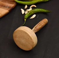 Set of 2 Wooden Handmade Kitchen Tool Masher Presser Paratha Sekhni-thumb1