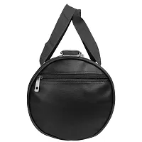 Black PU Leather Gym Duffel Bag Shoulder Gym Bag with Side Compartments for Men, Women, Boys  Girls-thumb1