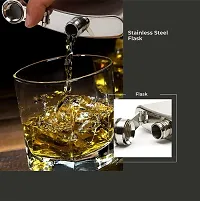Flask for Liquor - Leak Proof 18 8 Stainless Steel Pocket Hip Flask for Discrete Shot Drinking of Alcohol, Whiskey, Rum and Vodka  Gift for Men (180 ml, Silver)-thumb2