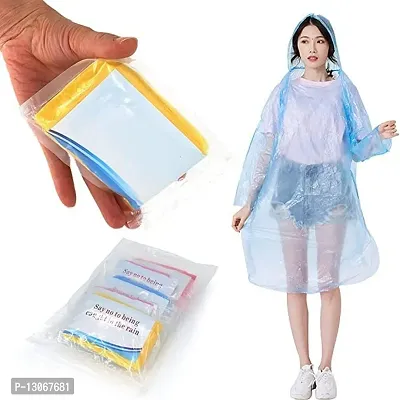 2pcs Unisex Plastic Credit Card Sized Raincoat, Free Size Raincoat -  (Multicolor)-thumb0