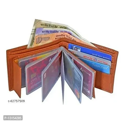 Mens Tan Color Synthetic Leather Wallet album model best gift for men-thumb3