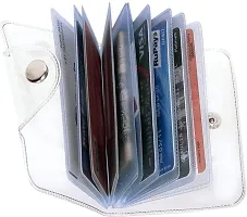 B Card Case/Card Holder/Card Pouch with 10 Card Slots (Assorted) transparent button atm-thumb1