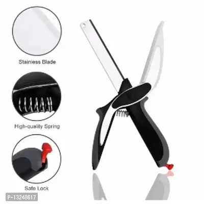 Clever Cutter two in 1 Stainless Steel Vegetable Scissor Kitchen Knife