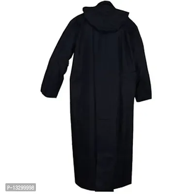Long Unisex Waterproof Raincoat Black (Free Size)-thumb0