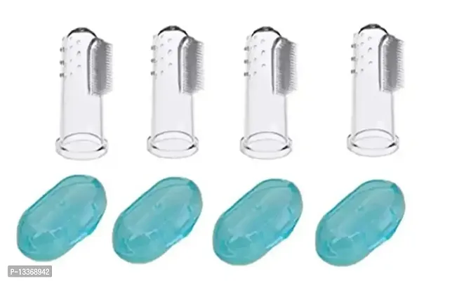 4 PCs Baby Finger Toothbrush for Training Teething - Infant  Toddles  Lids Teeth Brush Soft Babies Toothbrushes Oral Cleaning Massager to Train Your Child Healthy Oral Habits --thumb0