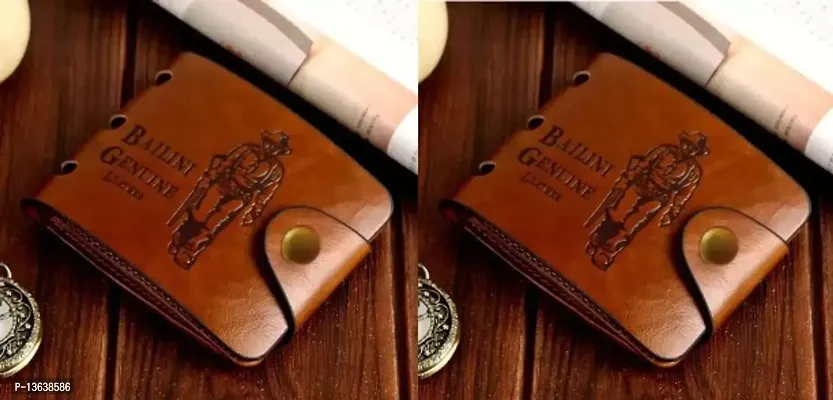 2 pieces Balini Leather Wallet purse cardholder multi pockets-thumb0