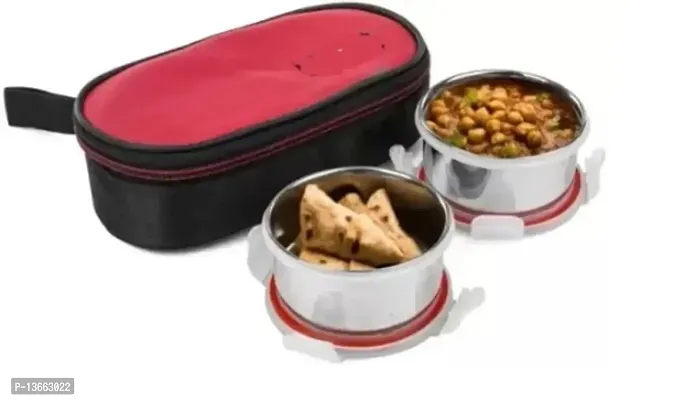 Best Bacho ka Tiffin 2 Steel premium Heavy Steel 4 way lock containers with insulated bag-thumb0