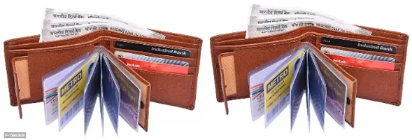 2 pieces Tan wallet purse for Men (Brown)-thumb0