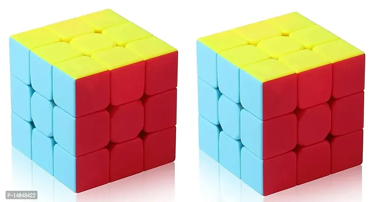 Set of 2 Cube Combo  3x3 High Speed Stickerless Puzzle Cube-thumb0