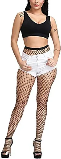 Fishnet Stockings for Women Black Net Pattern-(Freesize)-thumb3