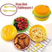 2 pieces Burger Shape Lunch Box for Kids - Combo Set - Tiffin Box, Lunch Box-thumb1