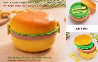 2 pieces Burger Shape Lunch Box for Kids - Combo Set - Tiffin Box, Lunch Box-thumb2