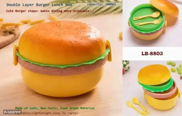 2 pieces Burger Shape Lunch Box for Kids - Combo Set - Tiffin Box, Lunch Box-thumb3